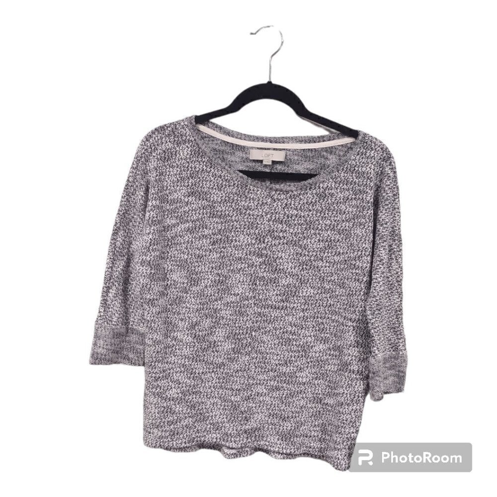LOFT Grey Cropped Sweater Women's Size Small
